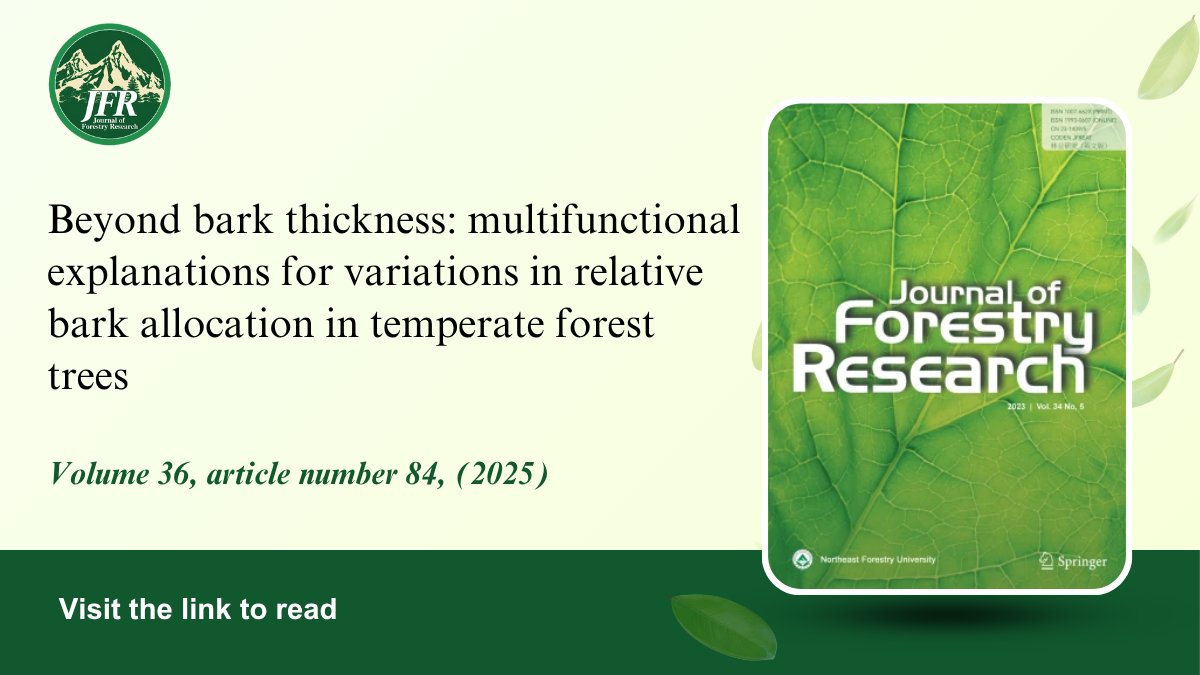 RelayJFR's tweet photo. 🪵Tree bark does more than resist fire, it's key to storage and structural support!
New research reveals how bark allocation shifts with wood porosity, shedding light on evolutionary strategies.🌳
Read more:
https://t.co/EnVp9wHjKS

#Forestryresearch #TreeAnatomy #PlantEvolution https://t.co/MPmJ7io9y5