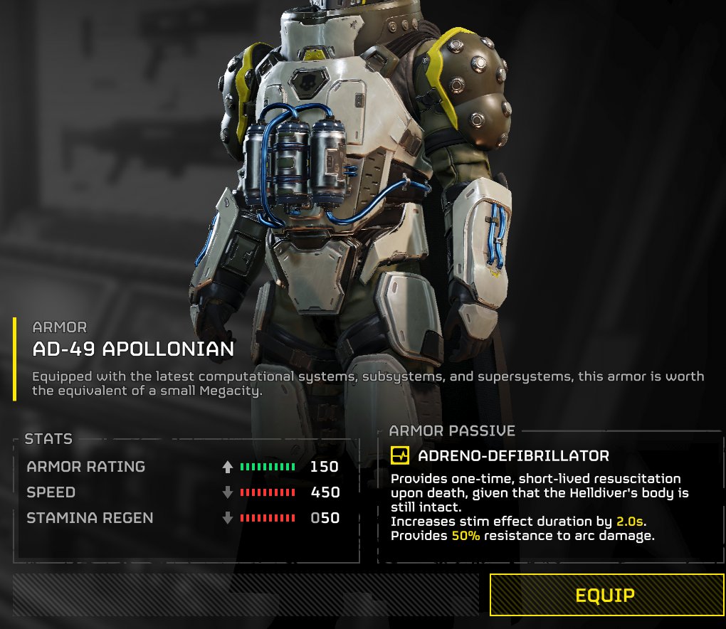 Iron_S1ghts's tweet image. AD-49 Apollonian armor
#Helldivers2