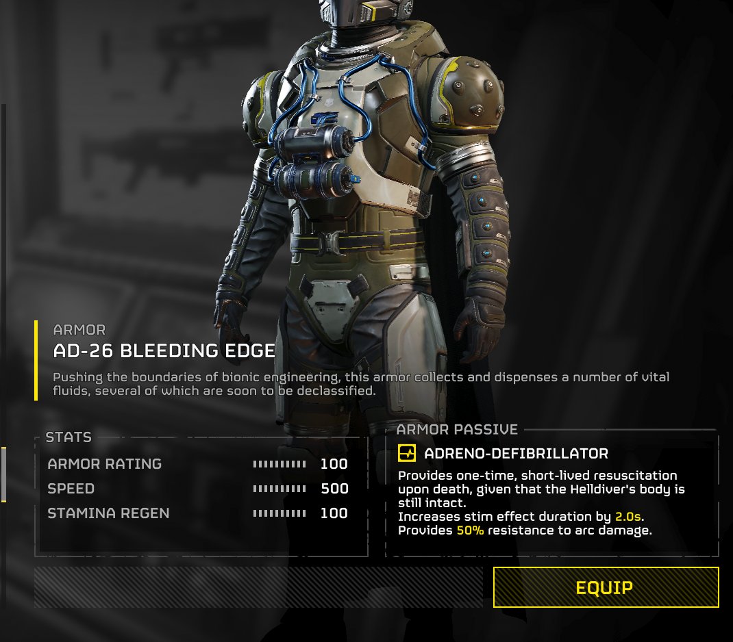 Iron_S1ghts's tweet image. AD-26 Bleeding Edge armor
#Helldivers2