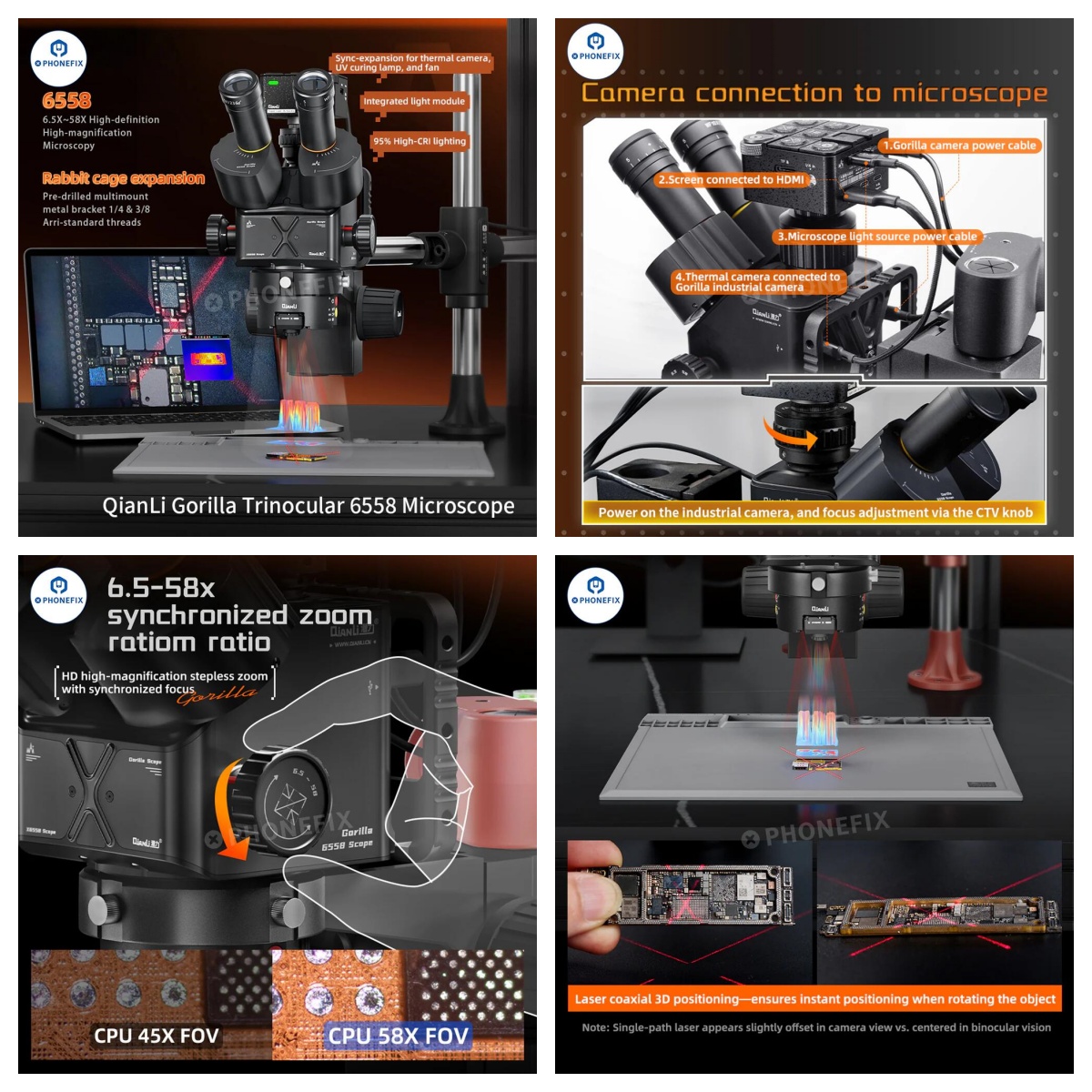 diyfixtool's tweet image. Qianli 6.5X-58X #trinocularmicroscope, YCS integrated UV lamp + 256-color #thermalimager, welding, inspection, and repair are done in one go! 📱💻 Professional-grade equipment, efficient and accurate!

#microscope #phonerepairtools #PCBrepair #BGAsoldering #Phonefix #diyfixtool