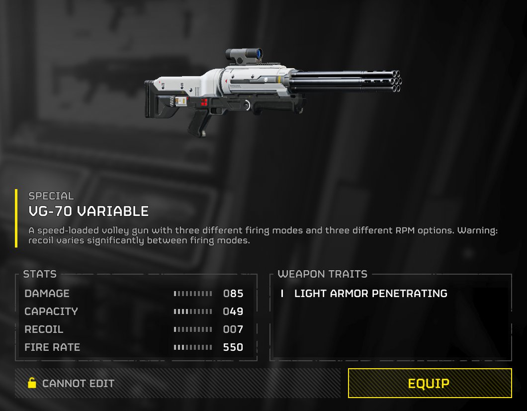Iron_S1ghts's tweet image. VG-70 Variable weapon
#Helldivers2
