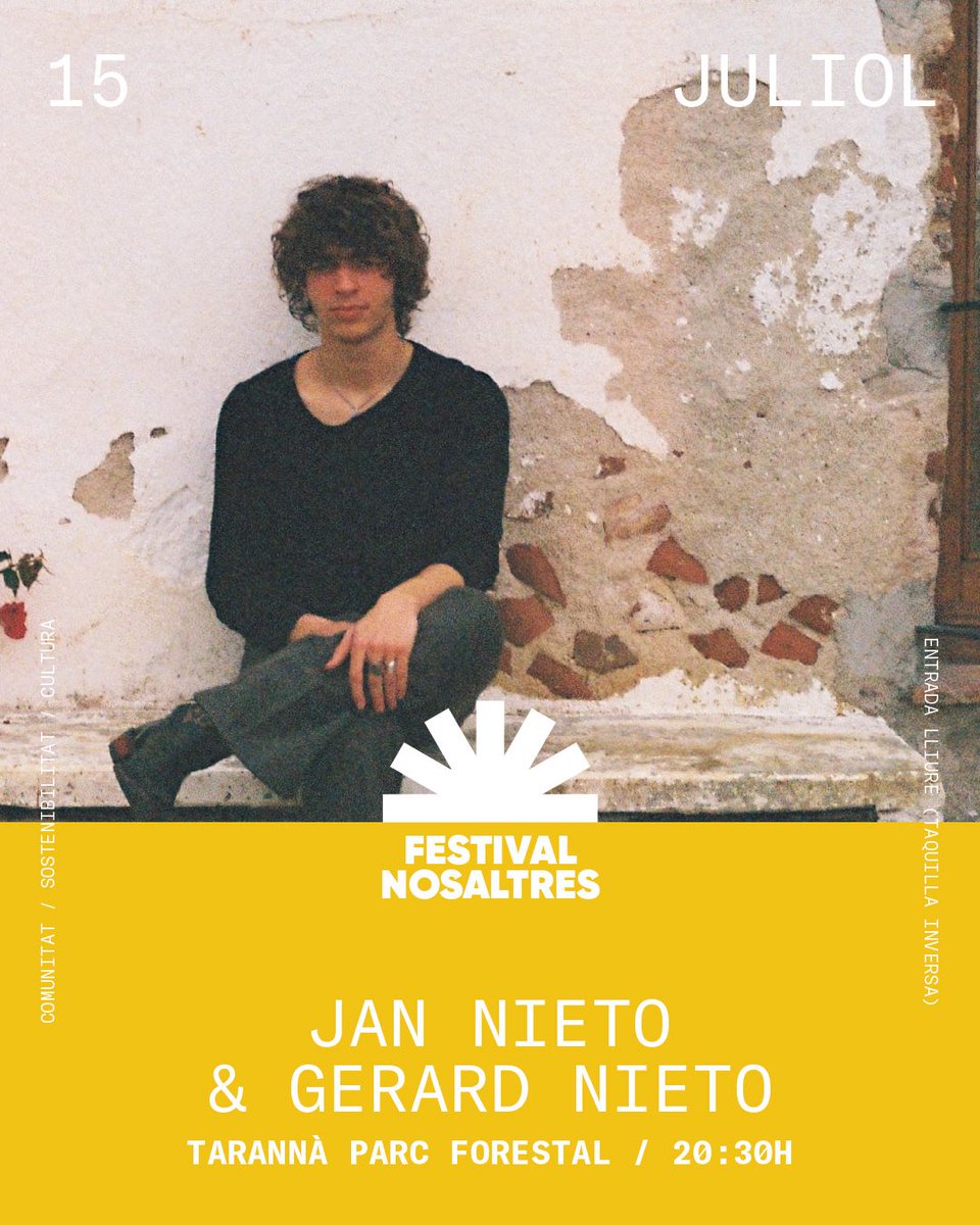 🟡 Avui ens trobem a l'estrena del +Nosaltres al #TarannàParcForestal amb Jan Nieto i Gerard Nieto!
ℹ️ nosaltresfest.cat/actes2025/jan-…

🌞 No us perdeu el tret de sortida del Festival d'estiu de Mataró! 💥💥💥