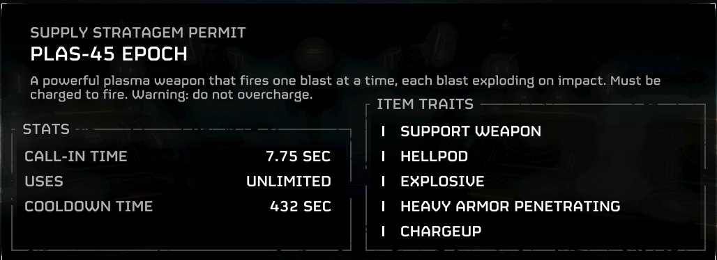 Iron_S1ghts's tweet image. PLAS-45 Epoch Stratagem
#Helldivers2
