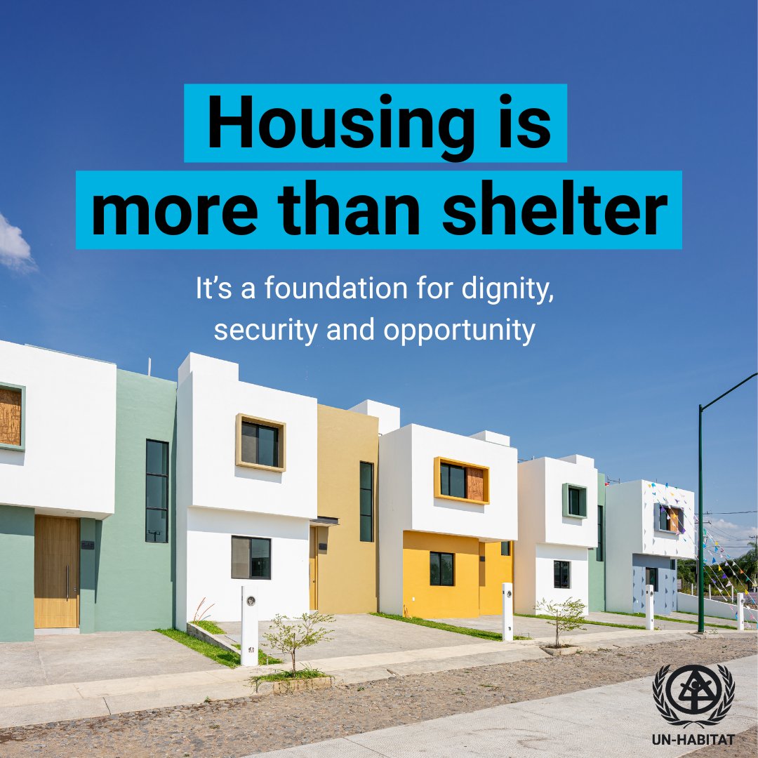 UNHABITAT's tweet image. Housing is more than shelter — it’s a foundation for dignity & opportunity.
UN-Habitat’s 2024 Annual Report shows progress on:
✅ Reducing inequality
✅ Prosperity through housing
✅ Climate action & resilience
🔗 Read more: loom.ly/xH9b7bI
#HousingForAll