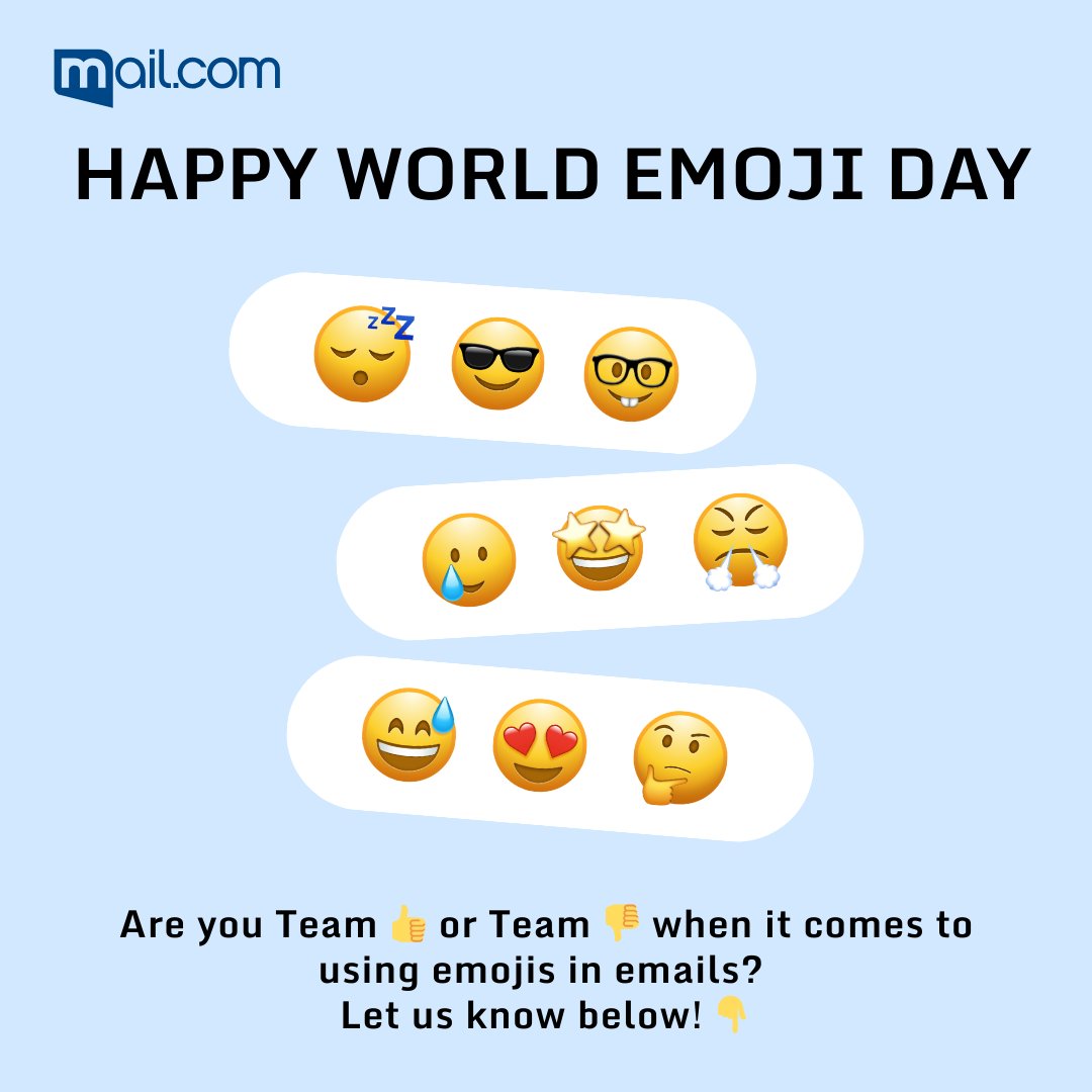 It’s World Emoji Day! 😊Some say emojis add personality, others say keep it professional.
So, tell us: Are you Team 👍 yes to emojis in emails or Team 👎 keep it clean? Vote with your favorite emoji below! 👇

#emoji #Email #INBOX