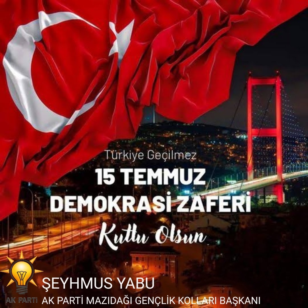 🇹🇷 15 Temmuz Demokrasi ve Millî Birlik Günü 🇹🇷

15 Temmuz, milletimizin sarsılmaz inancı ve cesaretiyle yazdığı bir destandır.
O gece, bayrağımıza uzanan ellere karşı bir millet dimdik ayaktaydı.
Şehitlerimizi rahmetle, gazilerimizi minnetle anıyoruz.