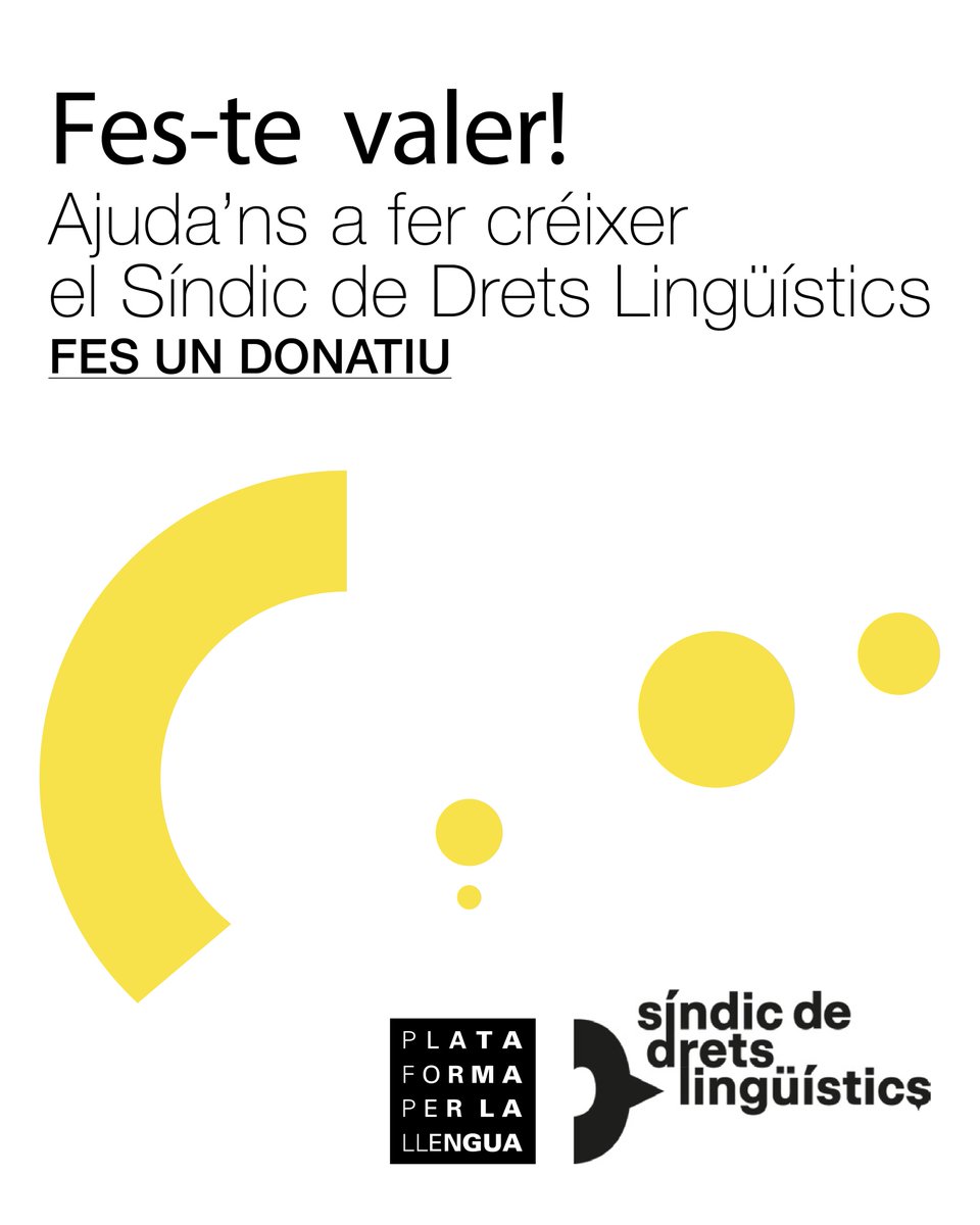 T'han obligat a canviar de llengua al metge, a l’administració o a la feina? No t’han entès quan compraves? Perquè cada dia es vulneren els nostres drets lingüístics, hem decidit passar a l'acció:

📢 FES-TE VALER!

⬇️ T'expliquem com pots ajudar-nos a fer-ho possible:
