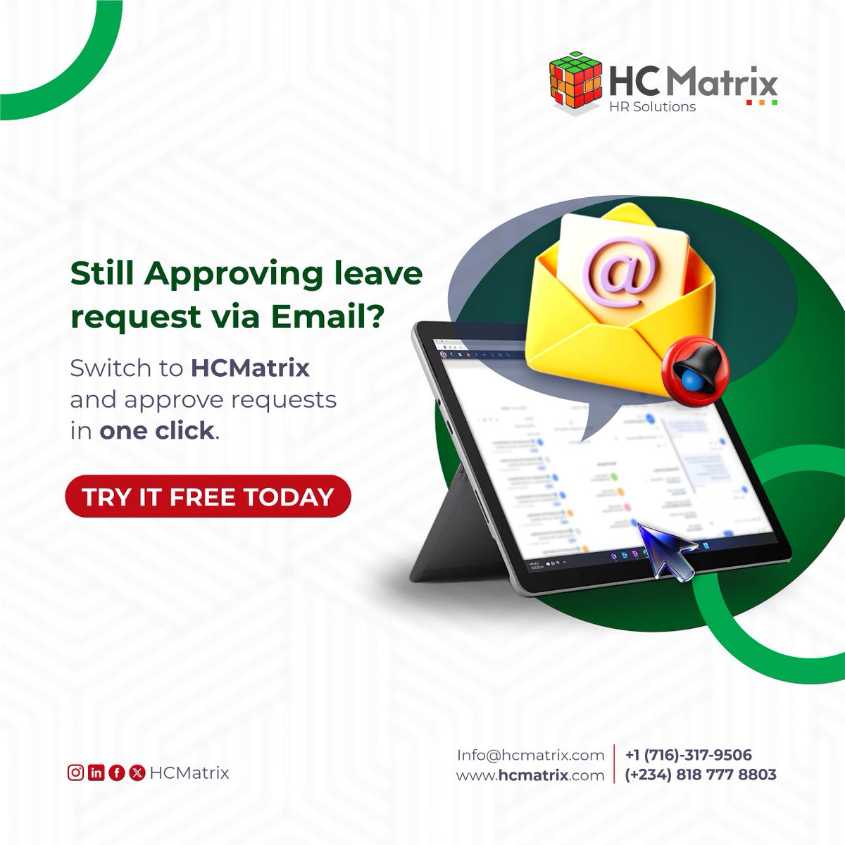 HCMatrix1's tweet image. 𝐀𝐩𝐩𝐫𝐨𝐯𝐢𝐧𝐠 𝐥𝐞𝐚𝐯𝐞 𝐯𝐢𝐚 𝐞𝐦𝐚𝐢𝐥 𝐢𝐬 𝐨𝐮𝐭𝐝𝐚𝐭𝐞𝐝.

With HCMatrix, you get instant notifications, 1-click approvals, auto-assigned relievers &amp;amp; real-time reports.
Ready to simplify HR?

👉 Book a demo: hcmatrix.com

#HCMatrix  #hrss2025