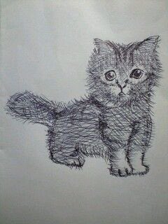 miko0296's tweet image. みなさんこんにちは😃
むかし描いたネコの絵です✍️
チンチラの仔猫です🐈