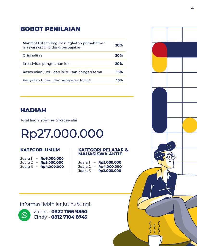Suka Menulis? Tunjukkan di Lomba Menulis Artikel Perpajakan 2025!

#KawanPajak, saatnya tunjukkan kemampuan menulismu dalam Lomba Menulis Artikel Perpajakan 2025 dengan tema “Masa Depan Penerimaan Negara Indonesia di Era Digital”.

Ayo ikut berpartisipasi dan menangkan hadiahnya!