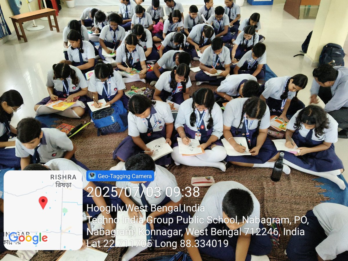 TNabagram's tweet photo. 📚✨ Day 3 at Techno India Group Public School Nabagram!

Grade 8 students joined *Reading through Art*, illustrating scenes from a story on Lord Buddha 🎨🧘‍♂️

\#ReadingMonthCelebration
\#TIGPSNabagram
\#ReadingThroughArt
\#CBSEReadingMission https://t.co/FD1lhaTcor