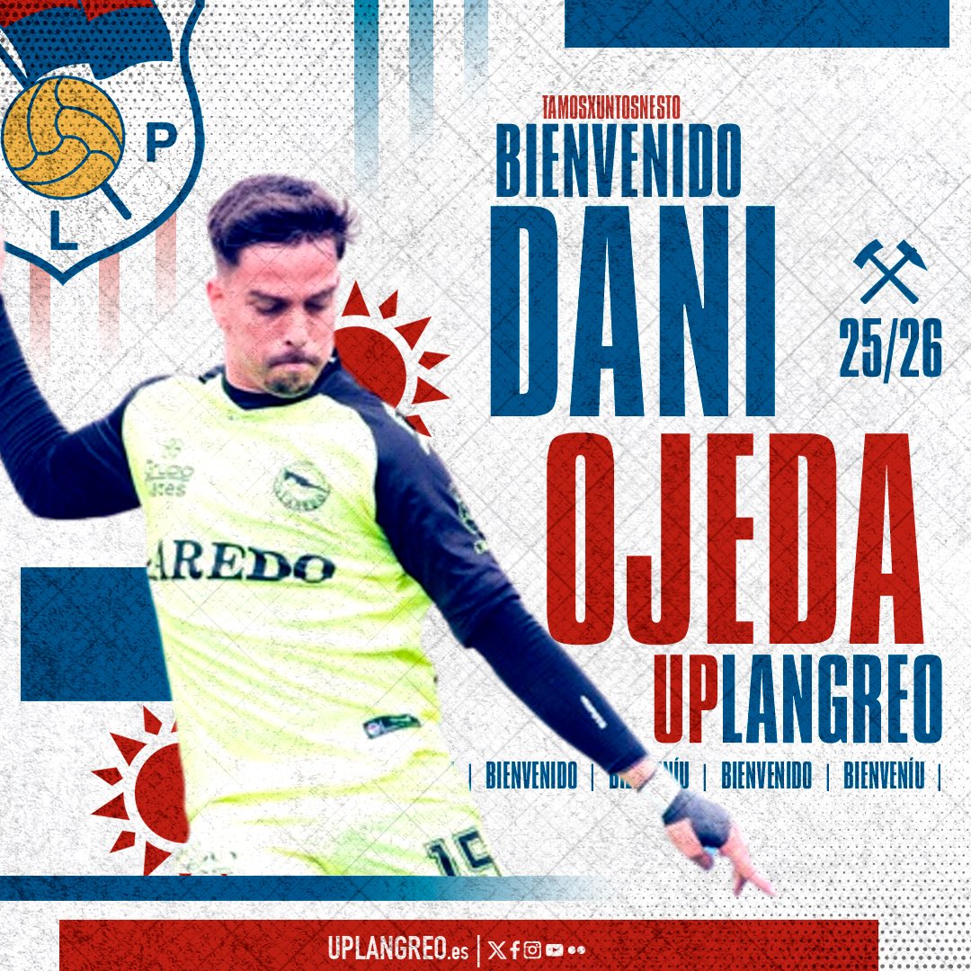 🆕⚒ Dani Ojeda refuerza la zaga del UP Langreo 

El defensa canario llega procedente del Laredo, y acumula 73 partidos en Segunda Federación a sus 23 años.

👋🏼¡Bienvenido!

📄 uplangreo.es/archivos/8134

🔵🔴 #TamosXuntosNesto