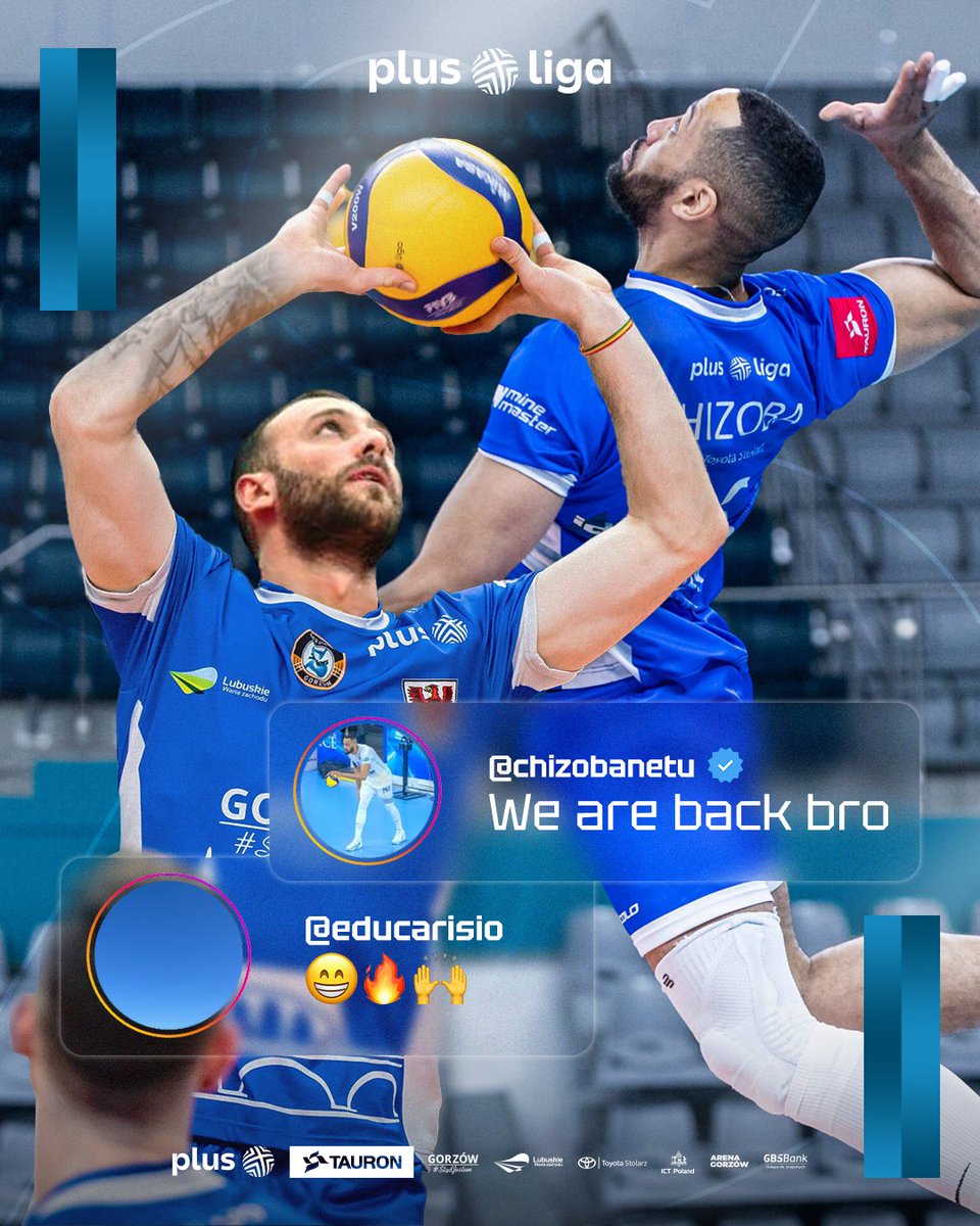 Chizoba x Carisio = 🔥

🇧🇷 Gorzowska Samba na parkietach #PlusLiga już wkrótce!

Chłopaki są naprawdę aktywni na Instagramie - jeśli jeszcze nas nie obserwujesz, to świetny moment: @cuprum_stilon_gorzow