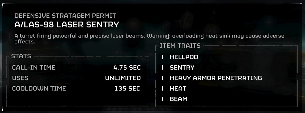 Iron_S1ghts's tweet image. A/LAS-98 Laser Sentry
#Helldivers2