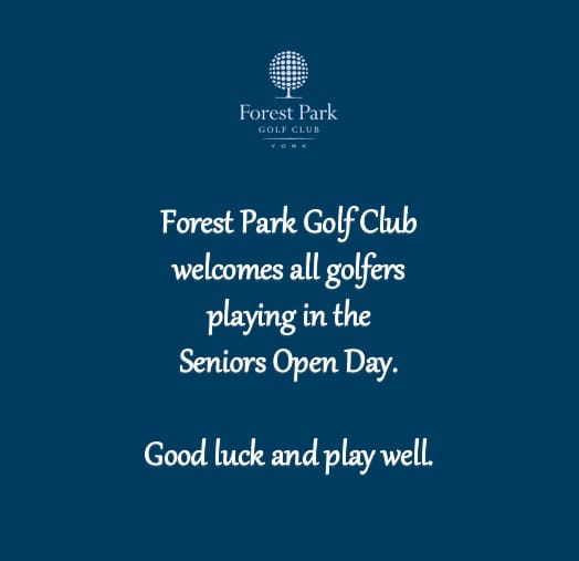 Welcome to all players playing in our Seniors Open Day today.

#seniorsopen