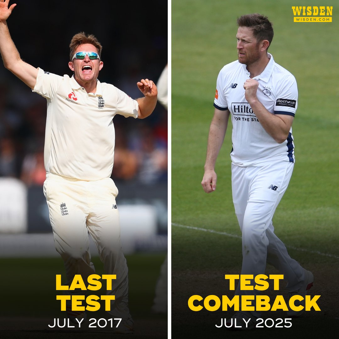 Liam Dawson has received a Test recall after eight years, replacing the injured Shoaib Bashir in the squad.

Dawson was named the PCA Player of the Year in both 2023 and 2024.

#ENGvIND #Cricket