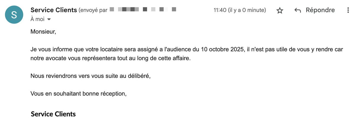 10 mois d'impayé d'une locataire et elle sera assignée en octobre.

Le processus est long et j'espère que ça en vaut la peine...