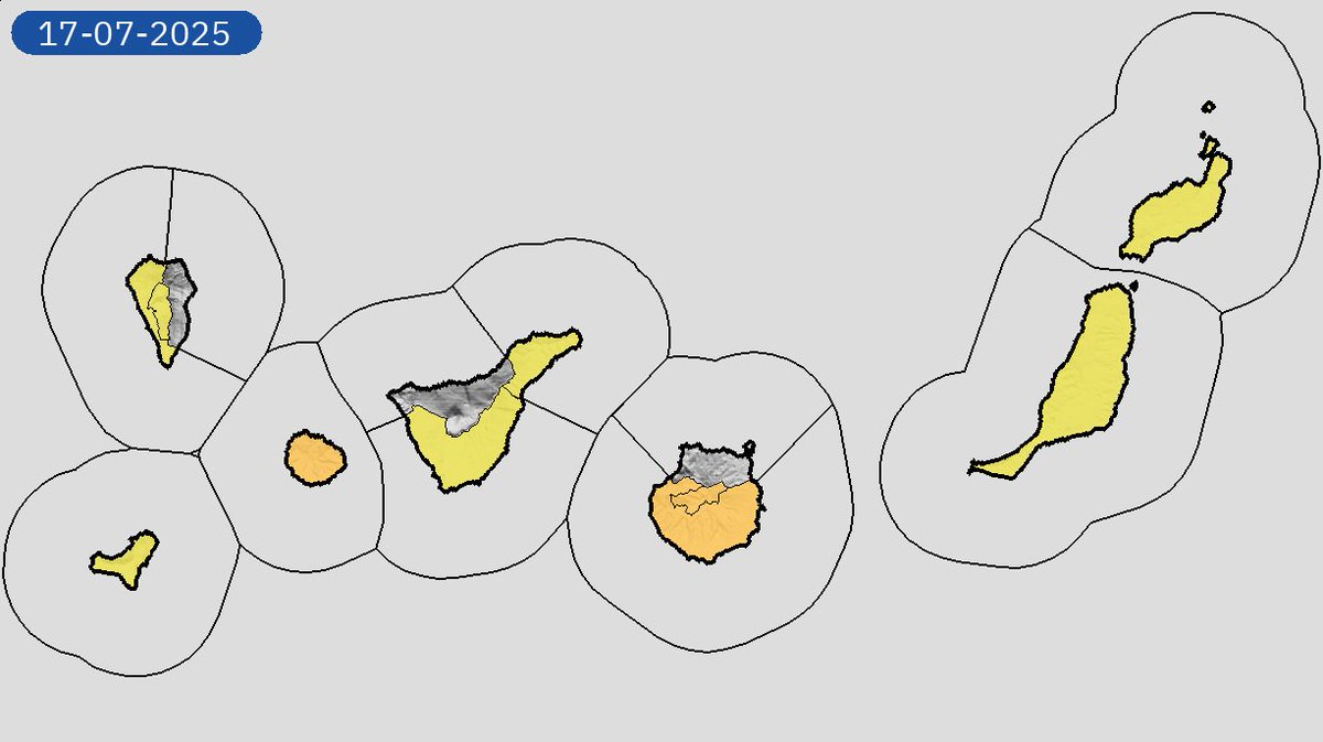 15/07 10:42 Avisos  activos pasado mañana en Canarias por temperaturas máximas y vientos. Nivel máximo de aviso: naranja.
Actualizaciones en aemet.es/es/eltiempo/pr…