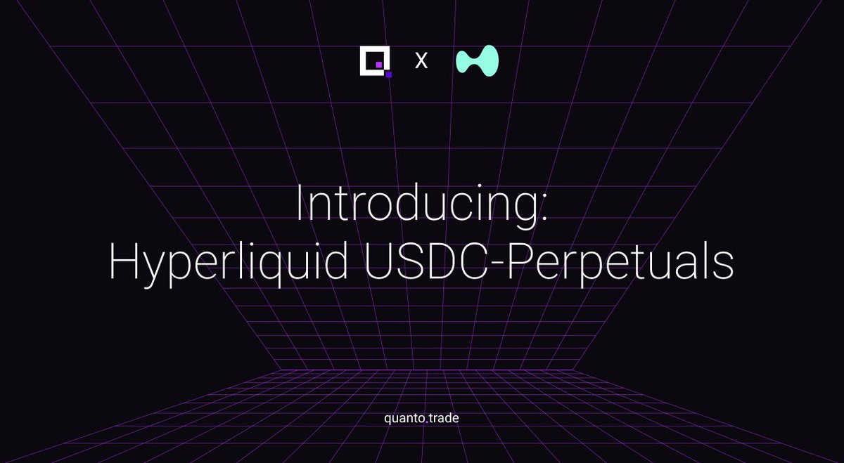 QuantoTrade's tweet image. USDC-Perpetuals Powered by @HyperliquidX
Quanto’s USDC-Perpetuals are powered by Hyperliquid, one of the fastest, most advanced on-chain orderbook engines in the space.
Trade highcaps with deep liquidity on quanto.trade