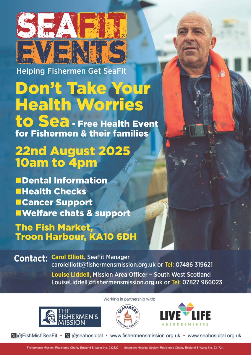 SeaFit® (@fishmishseafit) on Twitter photo Fatigue? Not sleeping well? Talk to someone who gets it. Quayside checks include mental & physical health support. Confidential & free Troon 22nd Aug <a href="/thefishmish/">Fishermen's Mission</a> <a href="/seahospital/">Seafarers Hospital Society</a> <a href="/LLAberdeenshire/">Live Life Aberdeenshire</a> <a href="/NatWellbeingHub/">National Wellbeing Hub</a> <a href="/NHSaaa/">NHS Ayrshire & Arran</a> <a href="/NHSOHI/">NHS Ayrshire & Arran Oral Health Improvement</a> Fatigue? Not sleeping well? Talk to someone who gets it. Quayside checks include mental & physical health support. Confidential & free Troon 22nd Aug <a href="/thefishmish/">Fishermen's Mission</a> <a href="/seahospital/">Seafarers Hospital Society</a> <a href="/LLAberdeenshire/">Live Life Aberdeenshire</a> <a href="/NatWellbeingHub/">National Wellbeing Hub</a> <a href="/NHSaaa/">NHS Ayrshire & Arran</a> <a href="/NHSOHI/">NHS Ayrshire & Arran Oral Health Improvement</a>