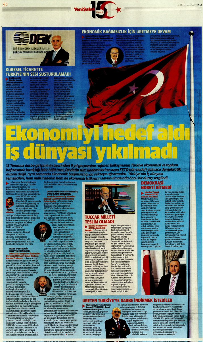 TÜMSİAD (@tumsiad) on Twitter photo Genel Başkanımız Yaşar DOĞAN'ın 15 Temmuz Demokrasi ve Millî Birlik Günü vesilesiyle Yenişafak Gazetesi'nde yer alan demecini aşağıdaki link üzerinden okuyabilirsiniz.
yenisafak.com/gundem/ekonomi…
#15Temmuz
<a href="/YasarDogan__/">Yasar DOGAN</a> Genel Başkanımız Yaşar DOĞAN'ın 15 Temmuz Demokrasi ve Millî Birlik Günü vesilesiyle Yenişafak Gazetesi'nde yer alan demecini aşağıdaki link üzerinden okuyabilirsiniz.
yenisafak.com/gundem/ekonomi…
#15Temmuz
<a href="/YasarDogan__/">Yasar DOGAN</a>