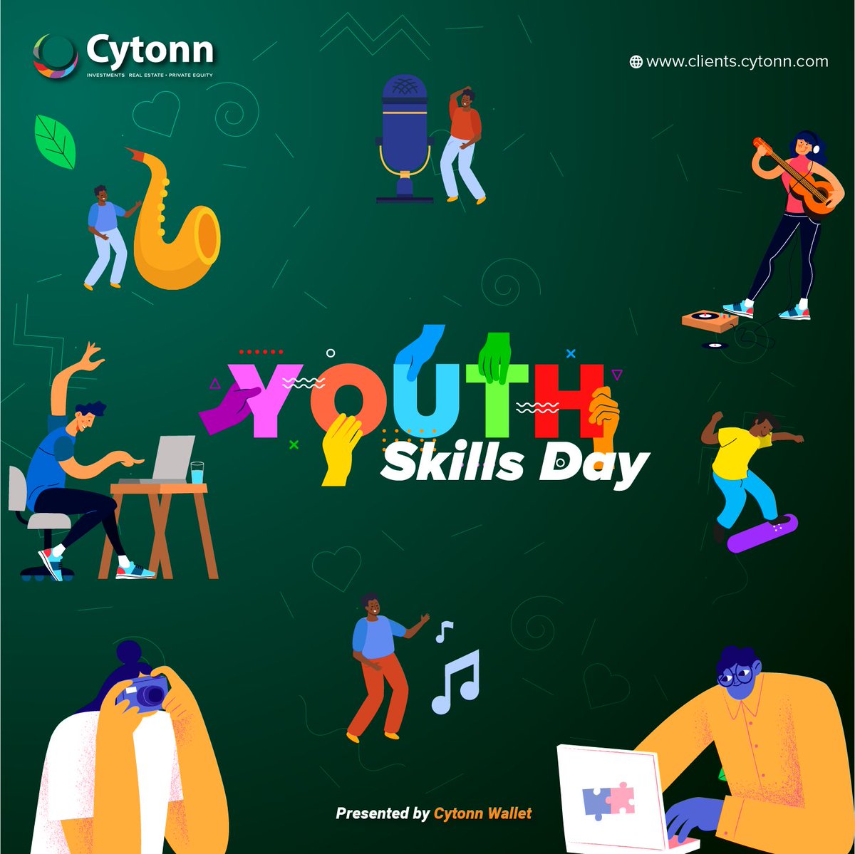 🎤 Whether it’s tech, art, music, or movement — youth skills are power skills. On this Youth Skills Day, we’re celebrating YOU — the digital native, the creator, the hustler, the innovator.

Dial *809# or Sign up at clients.cytonn.com or just tell our AI to do it for you