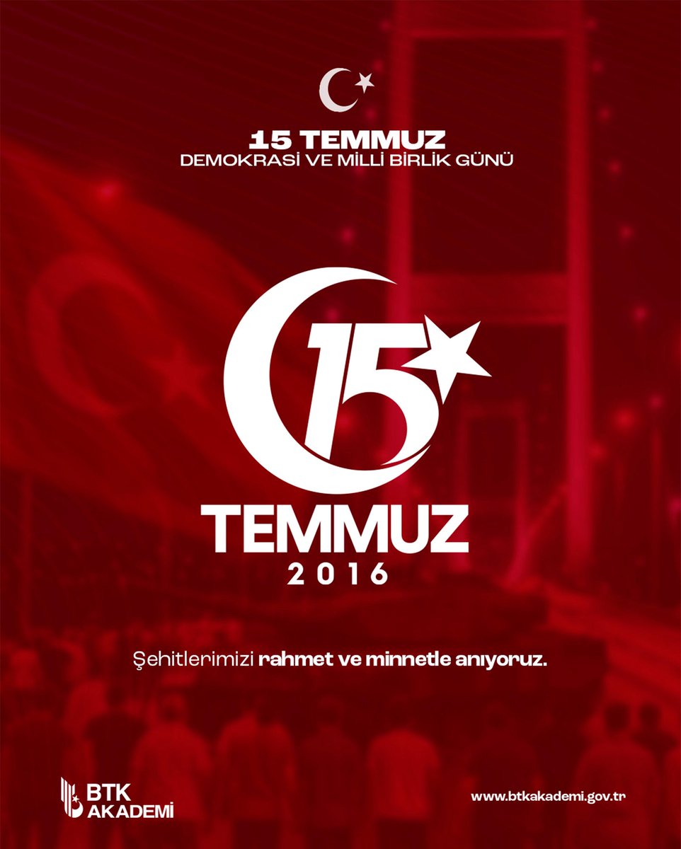 Zaferin adı Türkiye! 🇹🇷

Şehitlerimizi rahmet ve minnetle anıyor, gazilerimize şükranlarımızı sunuyoruz. 🇹🇷🇹🇷🇹🇷

#15TemmuzDestanı