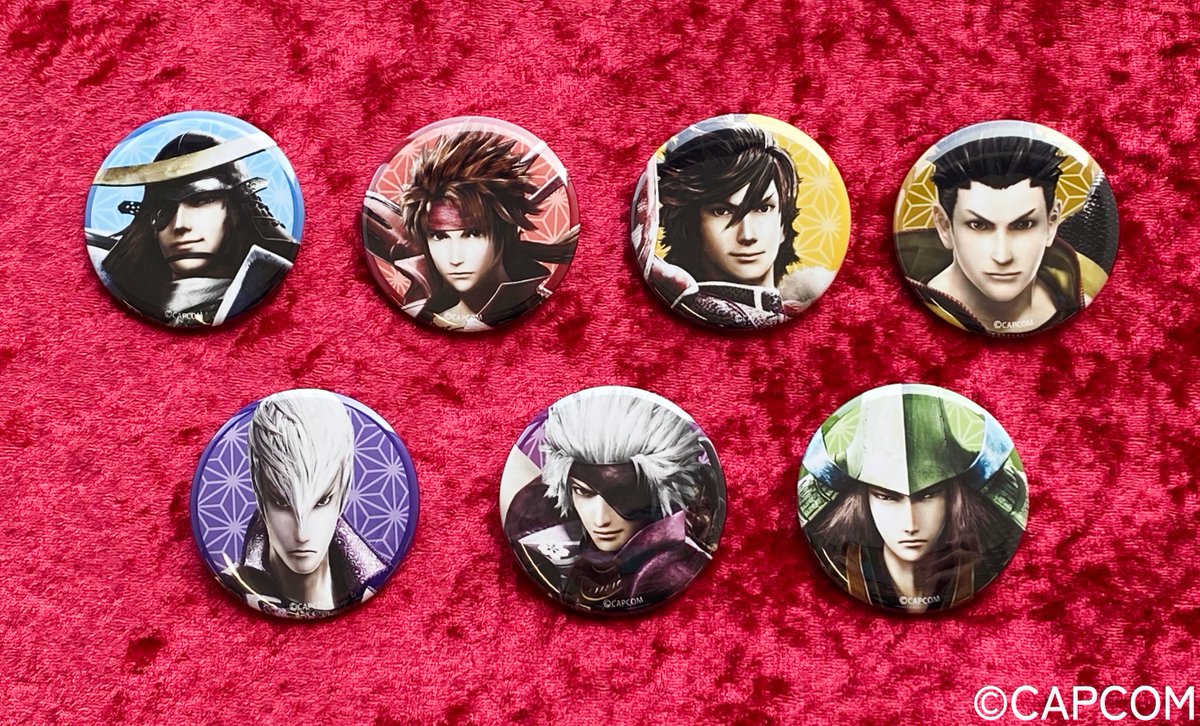 Capcom_capkuji's tweet image. 【サンプル紹介】
『#戦国BASARA』くじ
企画担当スンスンです🗿
「S賞:推し活バッグ」の缶バッジのサンプルをご紹介‼
お好きな組み合わせで付け替えるのも
オススメです🎵
くじの購入はこちら☟
capcom-capkujionline.com/lp/sengokubasa…
#カプくじ #推して参る
