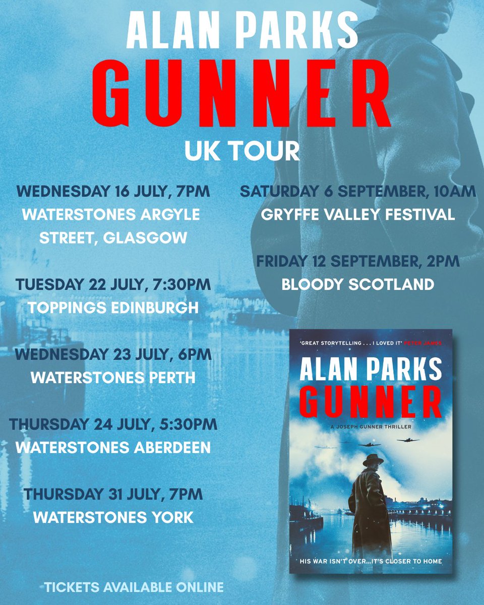 Baskerville (@baskervillejmp) on Twitter photo Don't miss the launch of GUNNER by <a href="/AlanJParks/">Alan Parks</a> at <a href="/WStonesArgyleST/">Waterstones Glasgow Argyle St</a> tomorrow evening! 🪖
🎟️Get your tickets here: linktr.ee/readgunner Don't miss the launch of GUNNER by <a href="/AlanJParks/">Alan Parks</a> at <a href="/WStonesArgyleST/">Waterstones Glasgow Argyle St</a> tomorrow evening! 🪖
🎟️Get your tickets here: linktr.ee/readgunner