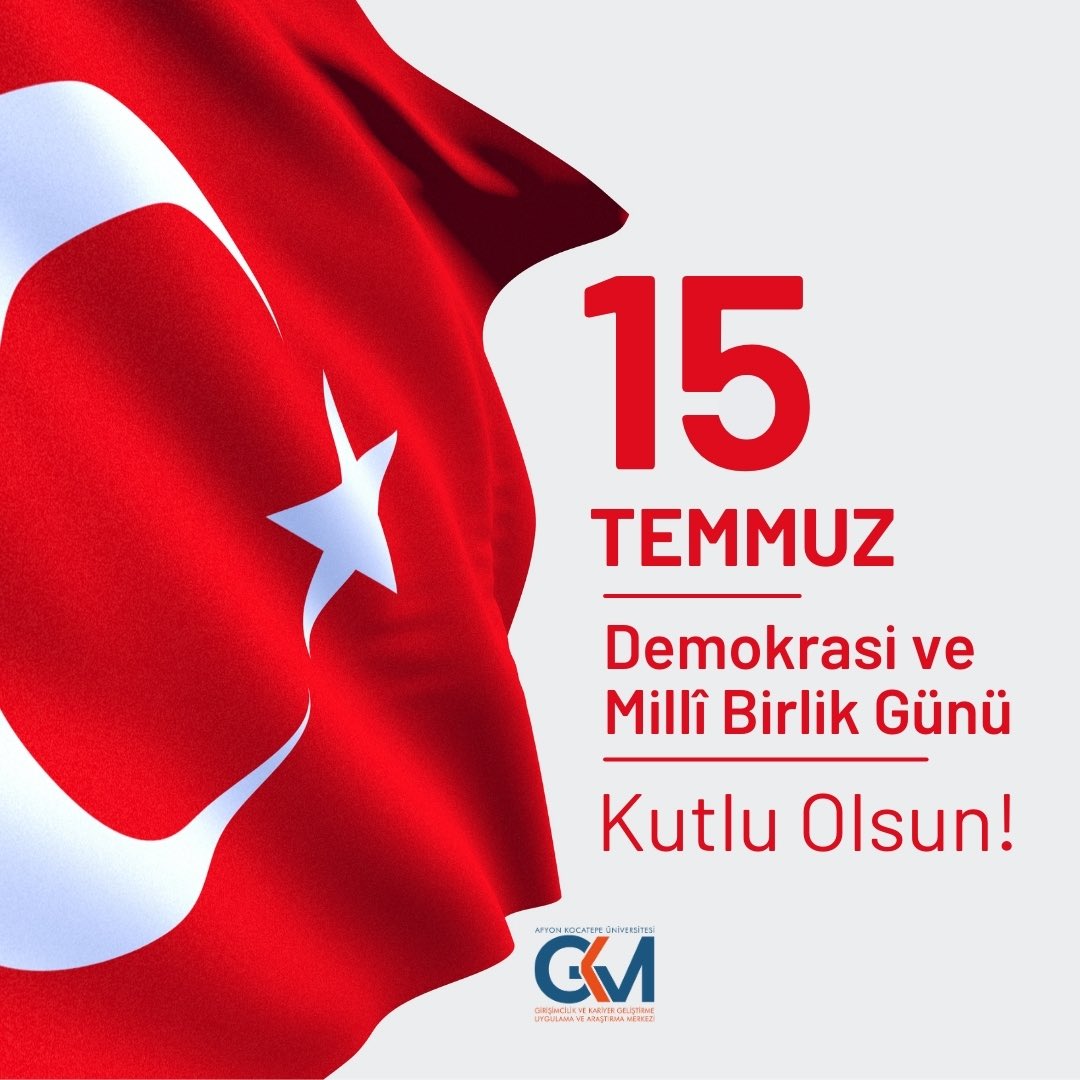 15 Temmuz Demokrasi ve Millî Birlik Günü’nde, milletimizin gösterdiği birlik ve kararlılığı saygıyla anıyor; tüm şehitlerimizi rahmetle, gazilerimizi minnetle yad ediyoruz. 
<a href="/kocatepeuniv/">Afyon Kocatepe Üniversitesi</a> <a href="/FikretYAMAN03/">Fikret YAMAN</a>