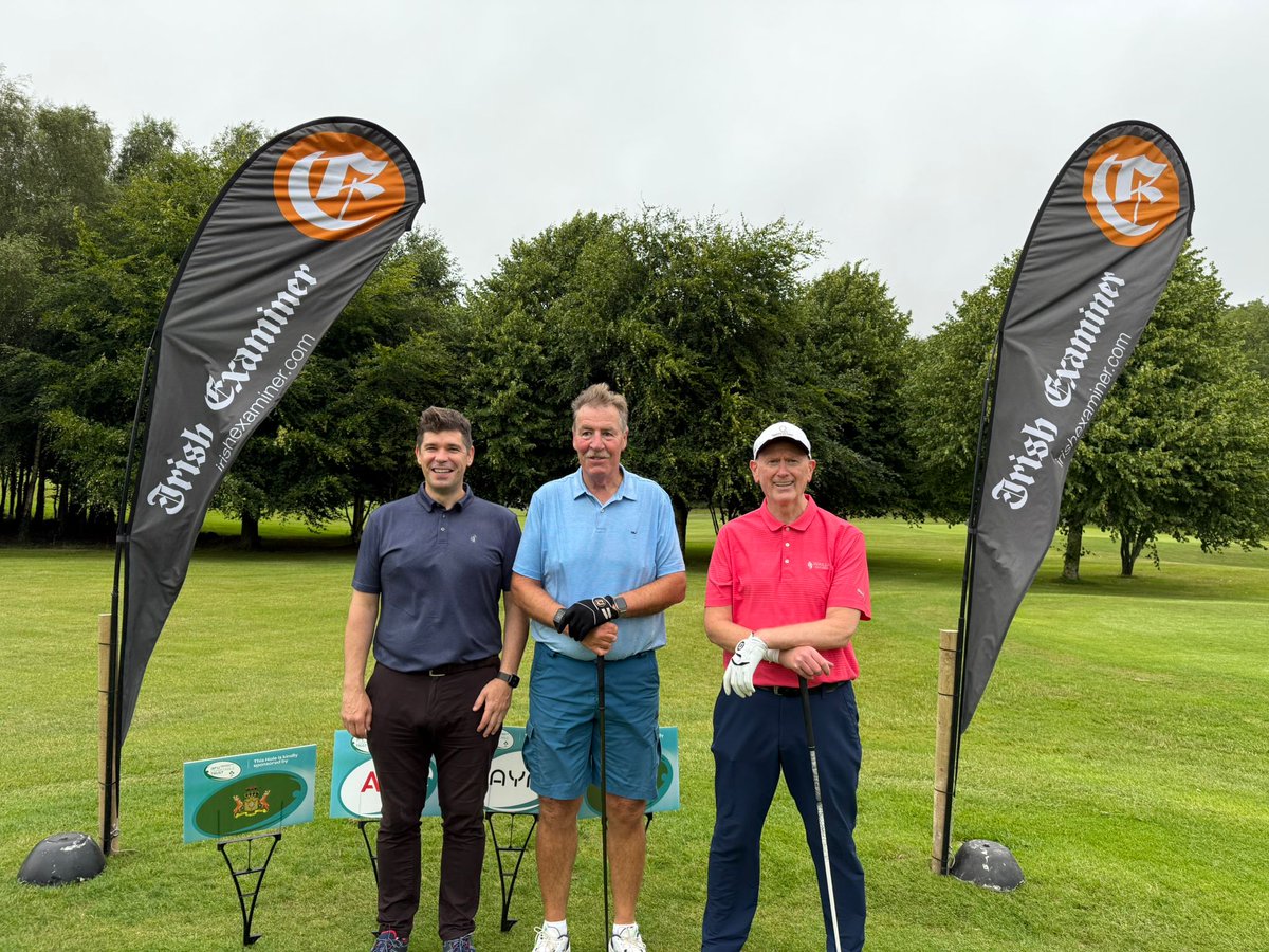 tonyleen's tweet image. Two North Kerry men and a Cork blow-in supporting
@IrishRugby Charitable Trust outing at @FotaIsland. Great cause, great course. @ExaminerSport