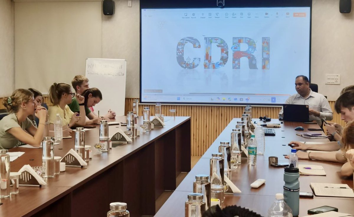 Coalition for Disaster Resilient Infrastructure (@cdri_world) on Twitter photo We were pleased to welcome a delegation of students from <a href="/durham_uni/">Durham University</a> at <a href="/cdri_world/">Coalition for Disaster Resilient Infrastructure</a> HQ.
The interactive session focused on #GIRI, #IRAX, and the #Fellowship programme - all aimed at strengthening climate and disaster #resilientinfrastructure worldwide. We were pleased to welcome a delegation of students from <a href="/durham_uni/">Durham University</a> at <a href="/cdri_world/">Coalition for Disaster Resilient Infrastructure</a> HQ.
The interactive session focused on #GIRI, #IRAX, and the #Fellowship programme - all aimed at strengthening climate and disaster #resilientinfrastructure worldwide.
