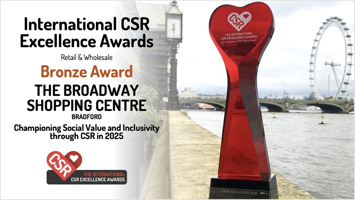 The Green Org (@thegreenorg) on Twitter photo Congratulations to <a href="/TheBroadwayBrad/">TheBroadwayBradford</a> who took home BRONZE & SILVER from the International #CSR Excellence Awards, St Paul's Cathedral, London.
Their inclusivity & partnership with men's mental health charity as well as Bradford's Largest Sensory Room helped to secure the #Awards Congratulations to <a href="/TheBroadwayBrad/">TheBroadwayBradford</a> who took home BRONZE & SILVER from the International #CSR Excellence Awards, St Paul's Cathedral, London.
Their inclusivity & partnership with men's mental health charity as well as Bradford's Largest Sensory Room helped to secure the #Awards