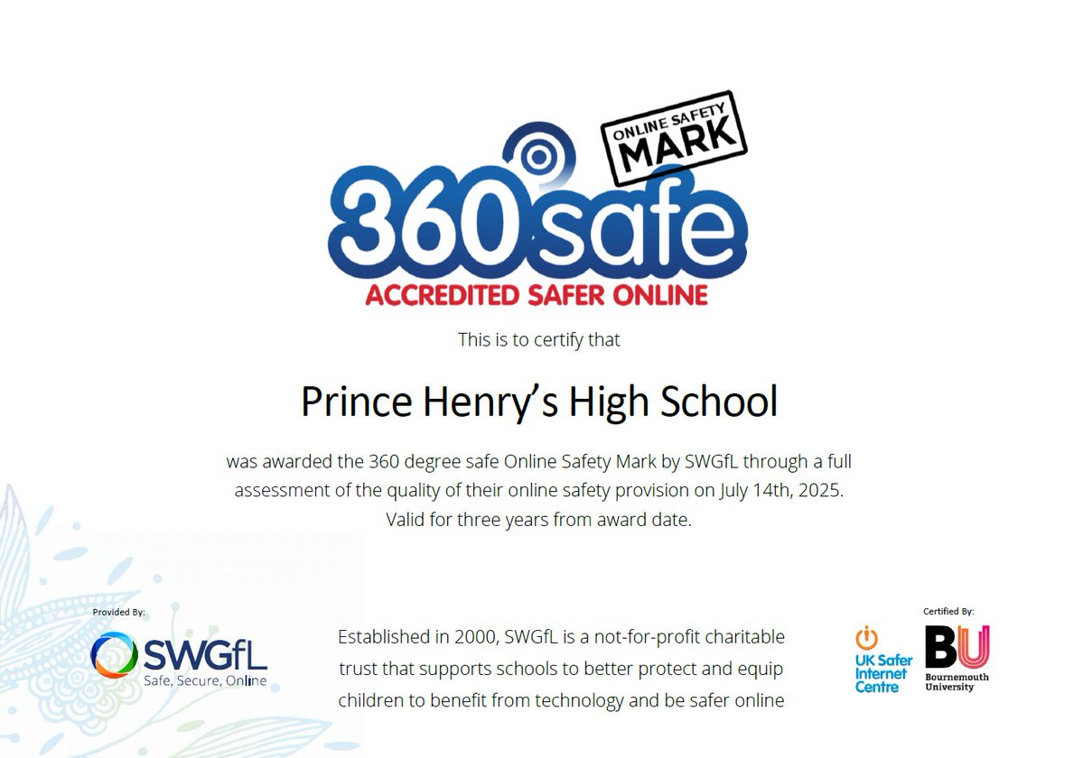 Emma Espley (@emmaespley) on Twitter photo <a href="/PrinceHenrys/">Prince Henry's</a> <a href="/UK_SIC/">UK Safer Internet Centre</a> <a href="/SWGfL_Official/">SWGfL - Safe, Secure, Online</a>
Congratulations to those at Prince Henry's High School on attaining an Online Safety Mark. What a great way to end Term 6!
create2inspire.co.uk/2025/07/14/a-l⦠<a href="/PrinceHenrys/">Prince Henry's</a> <a href="/UK_SIC/">UK Safer Internet Centre</a> <a href="/SWGfL_Official/">SWGfL - Safe, Secure, Online</a>
Congratulations to those at Prince Henry's High School on attaining an Online Safety Mark. What a great way to end Term 6!
create2inspire.co.uk/2025/07/14/a-lā¦