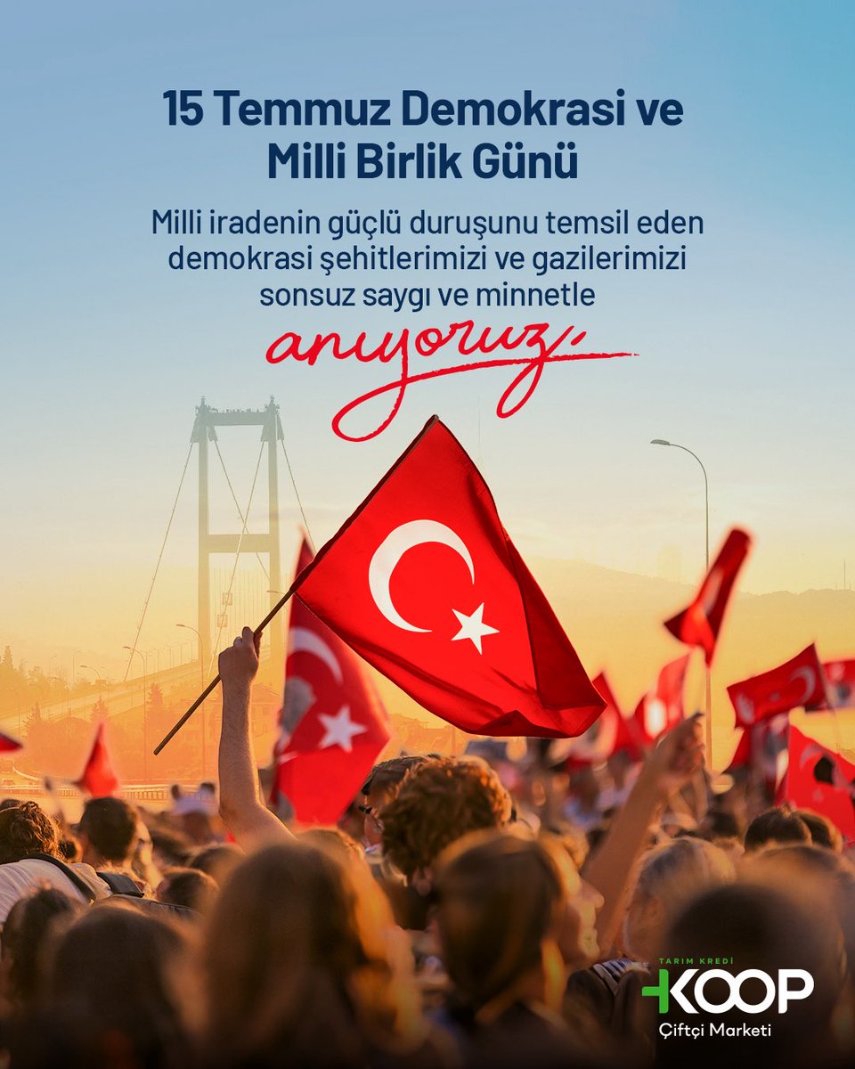 15 Temmuz, demokrasimize ve birlik ruhumuza sahip çıktığımız gündür.

Şehitlerimizi ve gazilerimizi sonsuz saygı ve minnetle anıyoruz.

#DemokrasiveMilliBirlikGünü