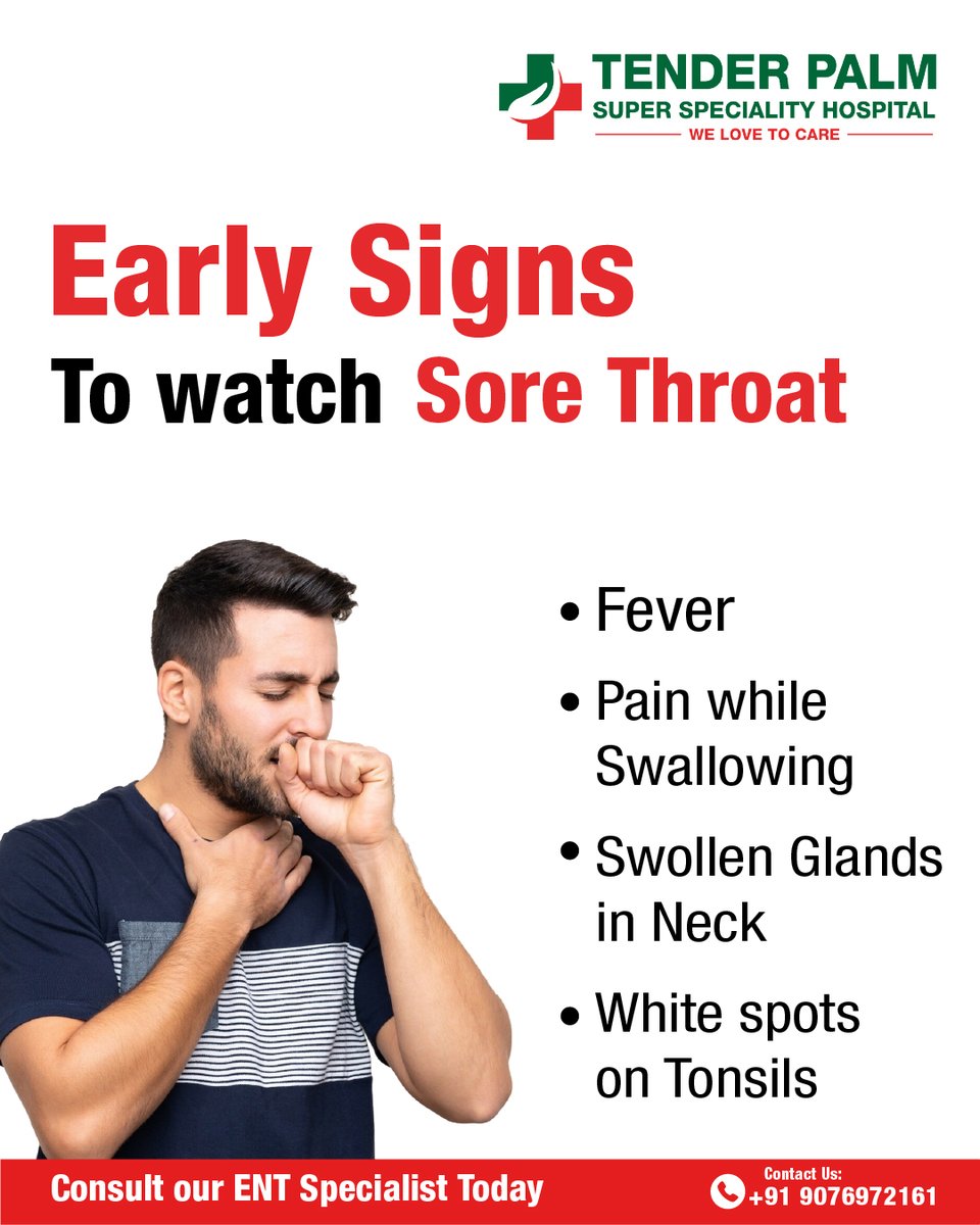 Sore Throat Alert: Don’t ignore early signs like fever, pain, and swollen glands — consult an ENT specialist