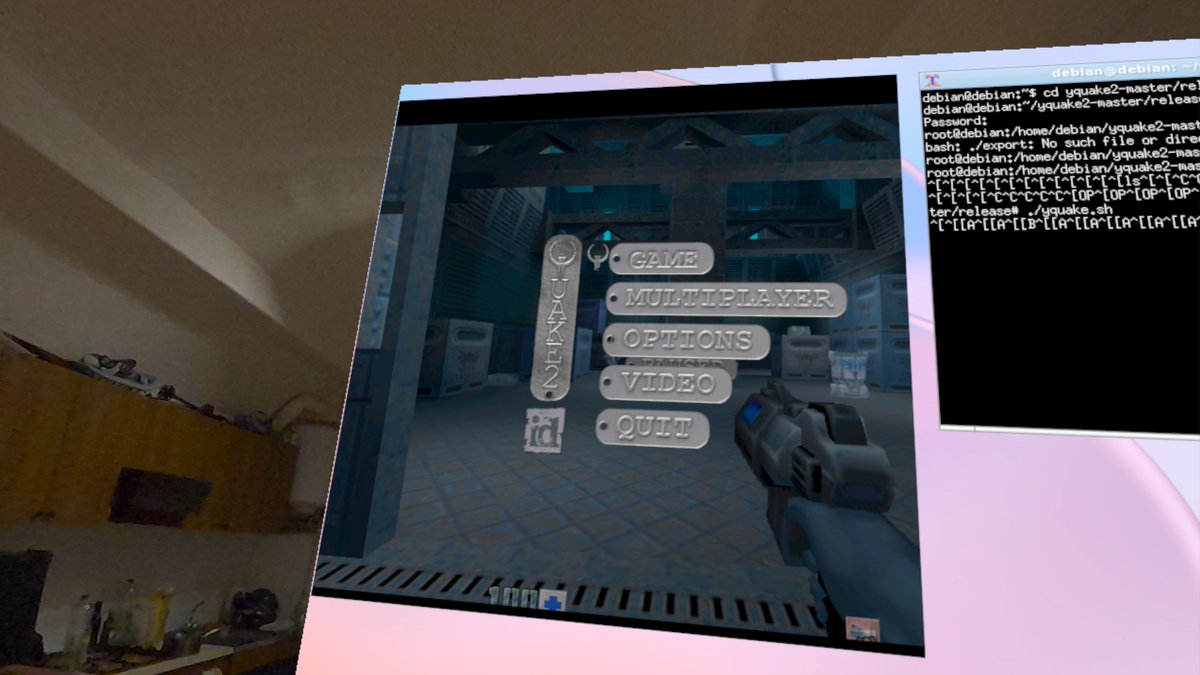 anjin_games's tweet image. #quake2 #anjinvirtualcomputer #gpu #quest3 #Linux 

More photos from subsequent runs of the game. All rendering with the gles3 renderer.

github.com/SimonJGillespi…
