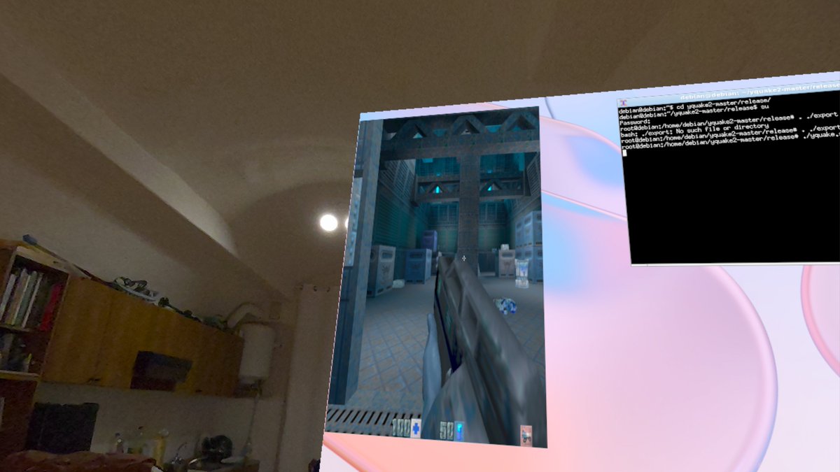 anjin_games's tweet image. #quake2 #anjinvirtualcomputer #gpu #quest3 #Linux 

More photos from subsequent runs of the game. All rendering with the gles3 renderer.

github.com/SimonJGillespi…