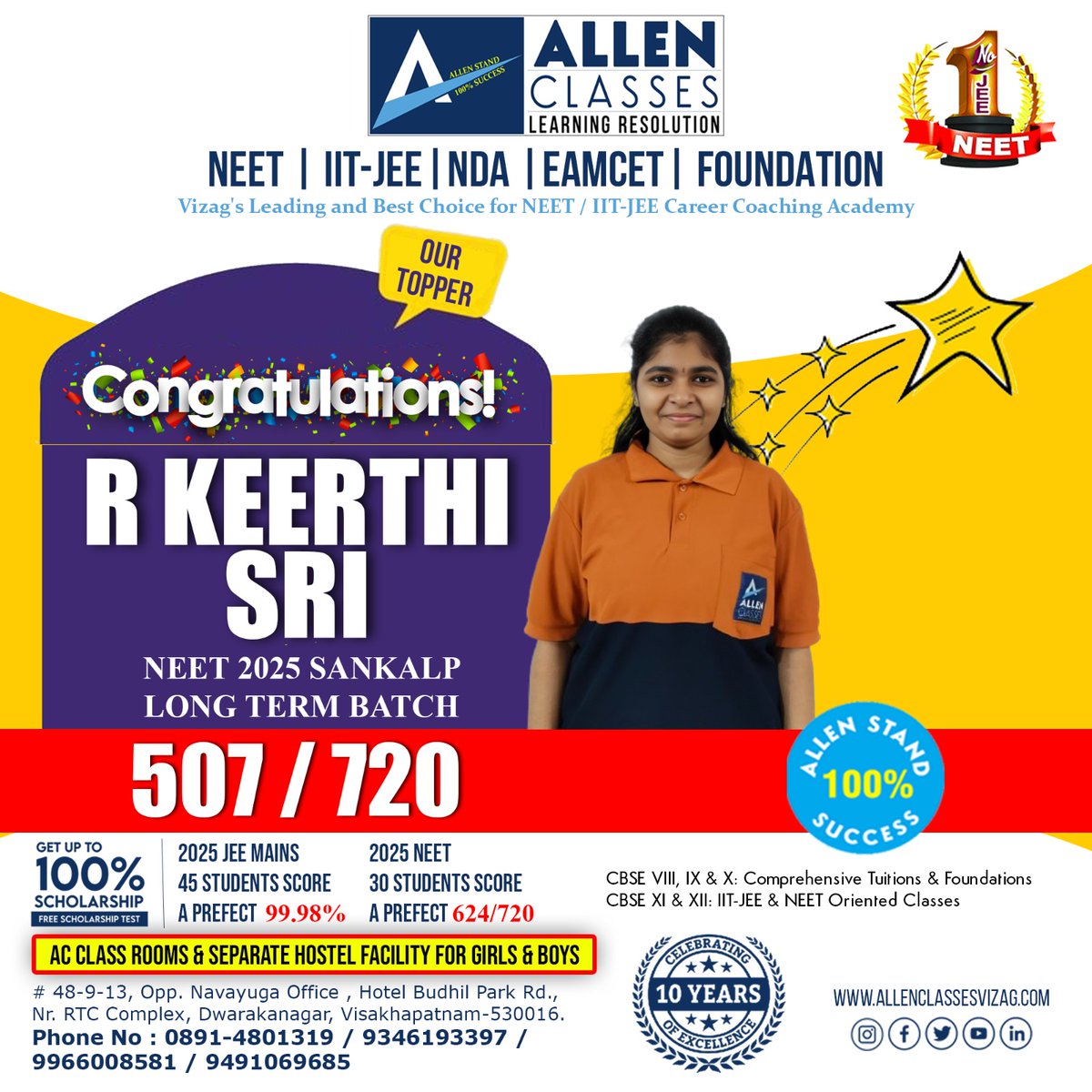 ALLEN_CLASSES's tweet photo. ✨ Your First Step Towards a Medical Career Begins Here! ✨
#AllenClassesVizag #NEETSankalp #NEET2025 #IITJEE2025 #BestCoachingVizag #NEETRepeaters #NEETDroppers #NEETCoachingVizag #AllenVizag #MedicalCareer #NEETPreparation https://t.co/wKrqTjKKMg