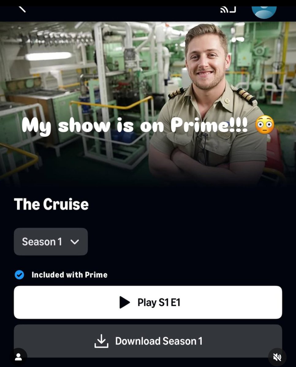 scottgrayson89's tweet photo. My face apparently just hit the big time in the States! Thanks, Canada, for the heads-up... and for proving they'll put literally anything on TV these days. 😂
 #prime #TheCruise https://t.co/aXsNGxytkn