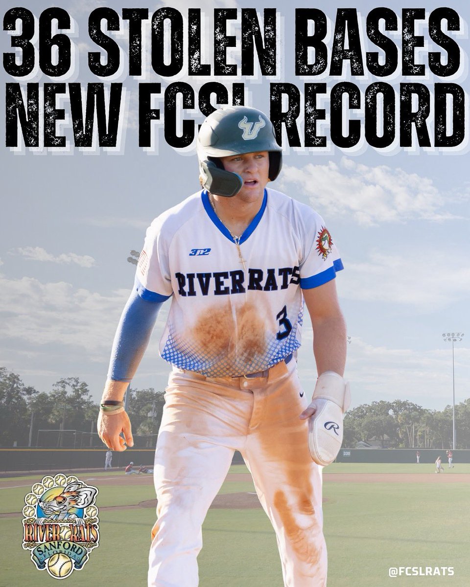 RECORD BROKEN! Dawson Mock has officially set a new FCSL stolen base record with 36 swipes—surpassing a mark that stood strong since 2007! 🐀⚾️