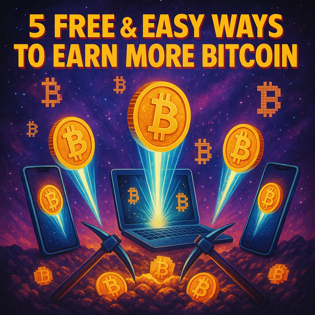 ThatLife101's tweet image. THREAD: 5 FREE & EASY (LEGIT) WAYS TO EARN MORE BITCOIN
Looking for cool ways to stack more sats? Here are 5 ways you can easily earn some Bitcoin, all legit and tested!