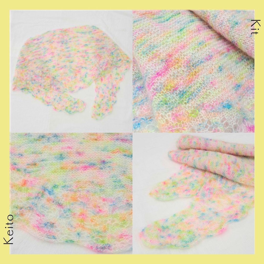 KeitoShop's tweet image. 【残り僅か！】
2023年のイトマ！会場で限定販売をしていたキット、今回も数量限定です。

はやしみゆきさんデザインの透かし模様のショール
『Neo Leaves』と題されたデザインで、ガーター編みと縁に広がる透かし模様の葉っぱがキレイです。
online.keito-shop.com/view/category/…
気になる方はお早めに～