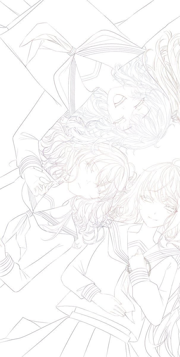 8iyeee's tweet image. 髪の線画、減らそうと思えば思うほど増える