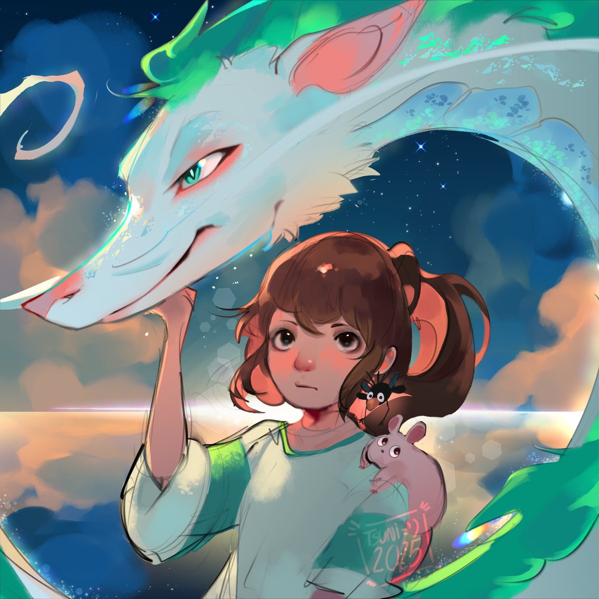 TsuniHi's tweet image. Spirited away sketch