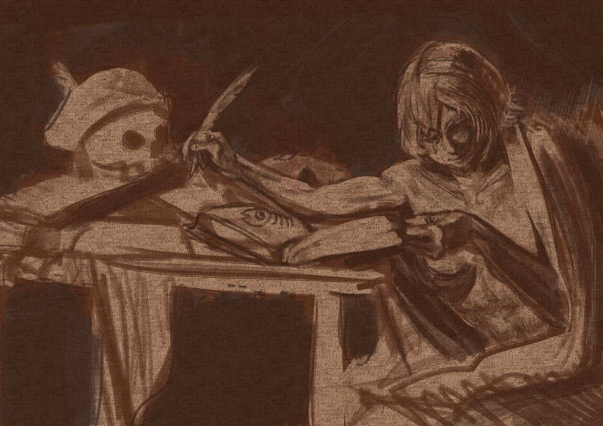 ProtoMike2's tweet image. quick Caravaggio study with Clio #CliopARTra NSFW hastag cuz boob