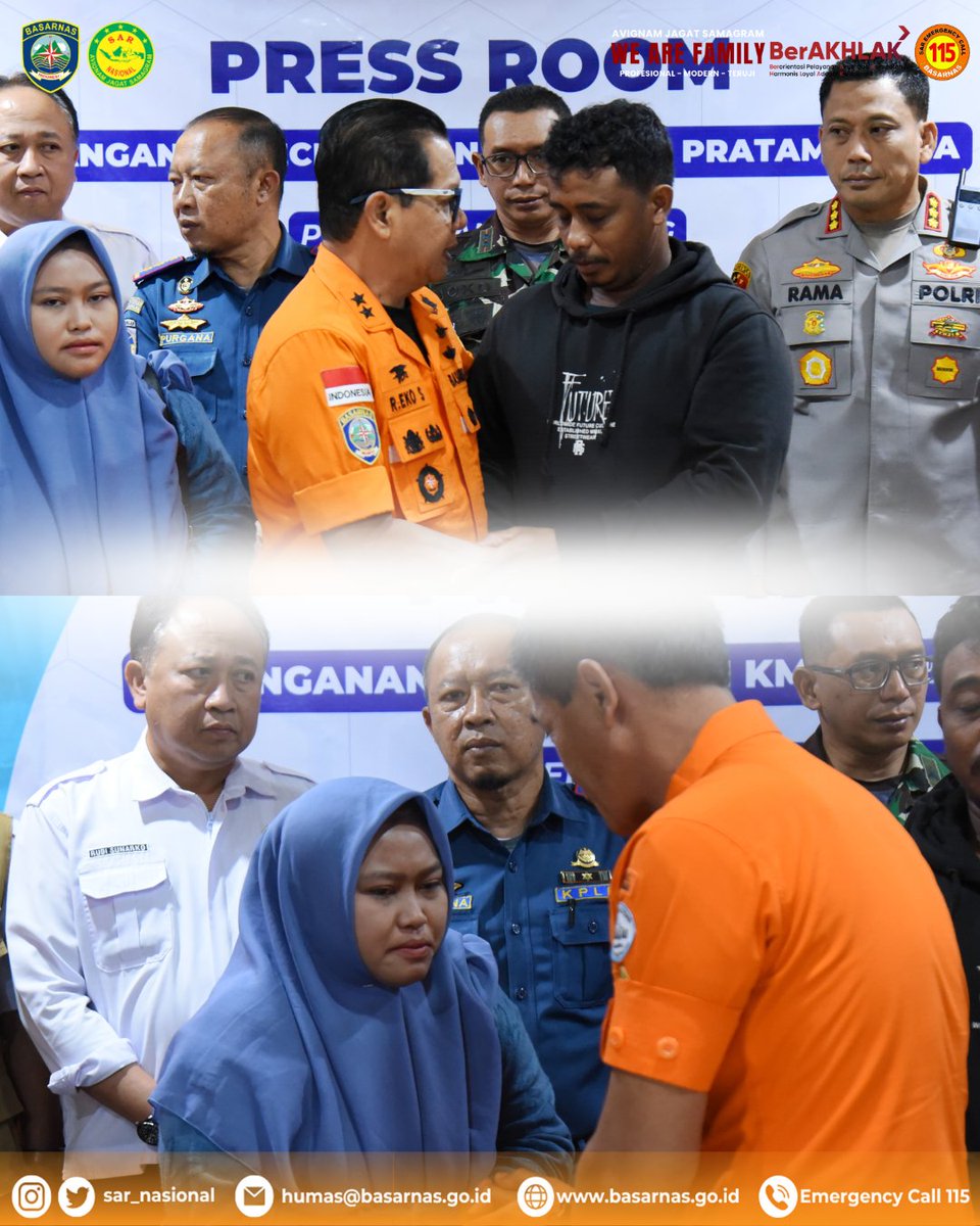 Banyuwangi (15/7) – Pada hari ini Tim SAR Gabungan bersama keluarga korban KMP Tunu Pratama Jaya melakukan penandatanganan pengalihan Operasi SAR yaitu dilanjutkan oleh unsur SAR kewilayahan.

#basarnas #sar #timsargabungan