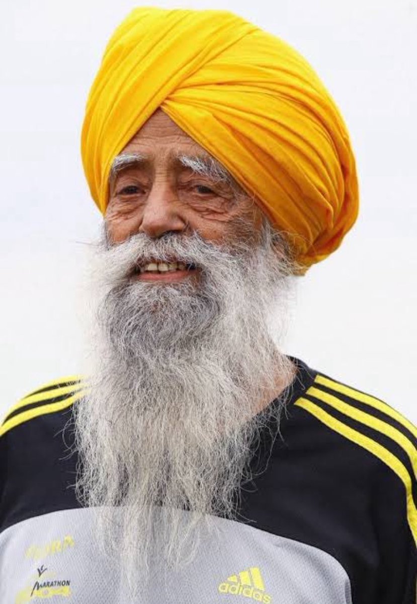 adilnargolwala's tweet image. Legendary runner Sardar Fauja Singh aged 114 died in a road accident. He was out for a walk when a vehicle hit him.
The oldest runner to have run marathons as well as carry the torch at the Olympics and Commonwealth games. 
What an unfortunate way for the great runner to go !!!