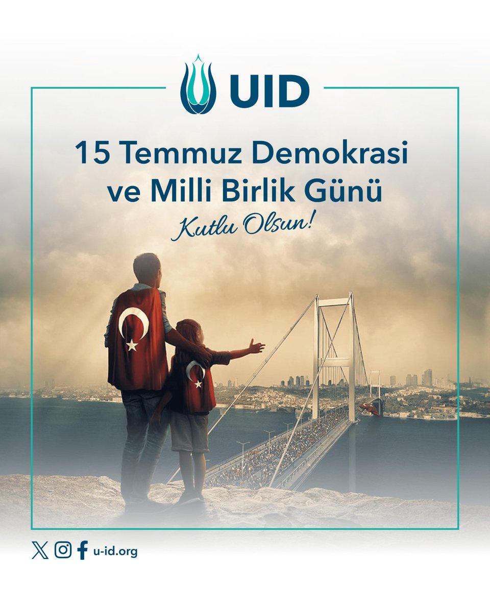 U_I_D's tweet image. 🇹🇷 15 Temmuz Demokrasi ve Millî Birlik Günü

15 Temmuz Demokrasi ve Millî Birlik Günü’nüzü en içten dileklerimizle kutluyor, o destansı gecede vatanımızı savunan kahramanlarımızı ve bu uğurda canını feda eden aziz şehitlerimizi rahmet ve minnetle anıyoruz.

Unutmadık,…