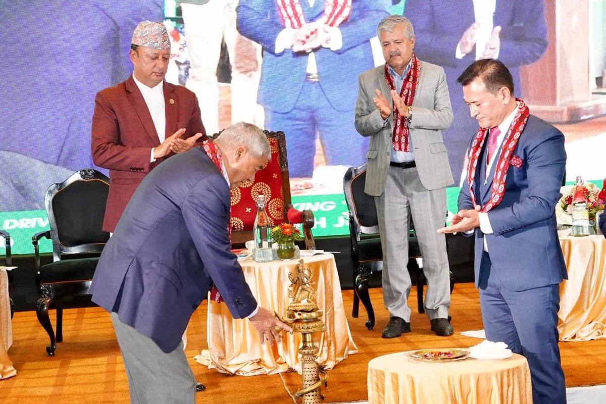 gpariyar's tweet photo. Former Prime Minister and President of the Nepali Congress, Hon. Sher Bahadur Deuba, addressing the 23rd Annual General Meeting of Independent Power Producers' Association, Nepal (iPPAN) in Kathmandu. https://t.co/8PcAM7Wp9P